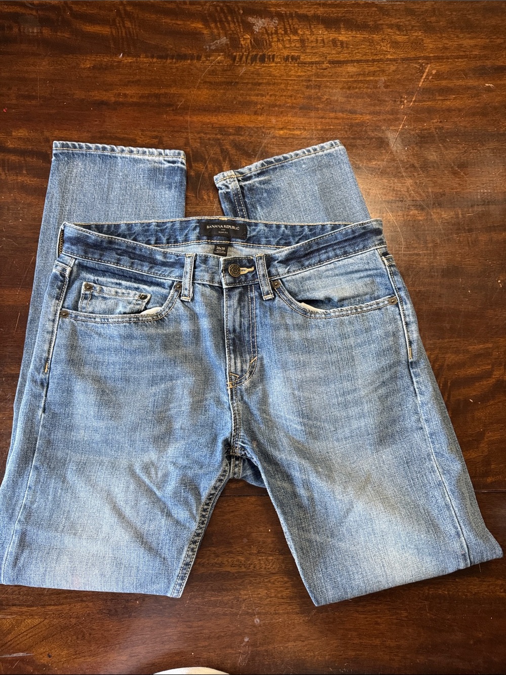 Banana Republic Men's Light Wash Slim-Straight Jeans